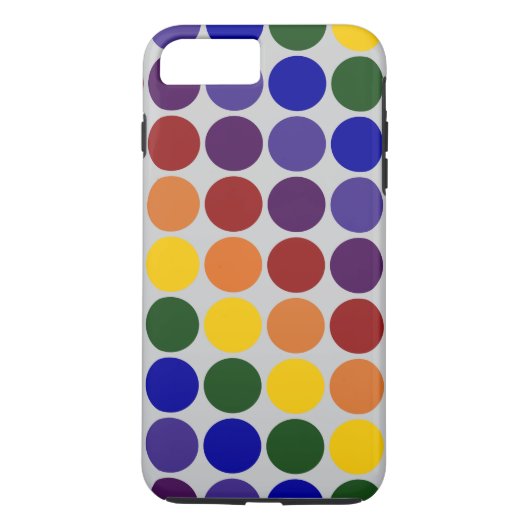灰色のiPhoneの虹の水玉模様8/7のプラスの場合 Case-Mate iPhoneケース (裏面)