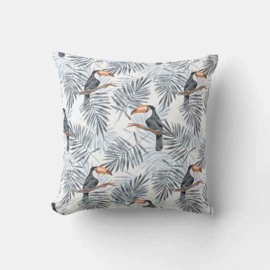 灰色のToucan クッション (正面)