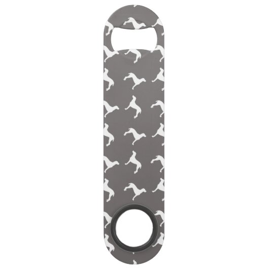 灰色のWeimaranerの白いシルエット スピード栓抜き (裏面)