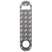 灰色のWeimaranerの白いシルエット スピード栓抜き (正面)