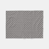 灰色のWeimaranerの白いシルエット フリースブランケット (正面(横))