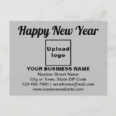 灰色はがき上の年末年始の挨拶 ポストカード (正面)