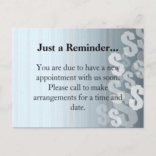 灰色はドル記号の財政のデザインを影で覆います 案内ポストカード (正面)