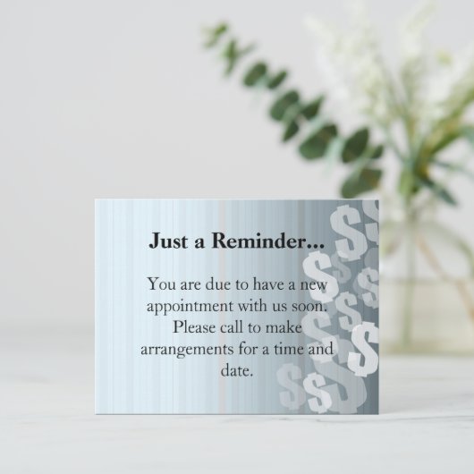 灰色はドル記号の財政のデザインを影で覆います 案内ポストカード (スタンド正面)