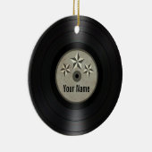 灰色はパーソナライズなレコードのアルバムを主演します セラミックオーナメント (右)