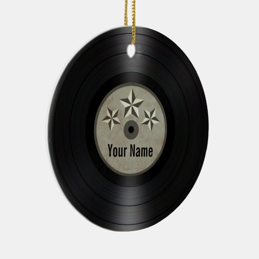 灰色はパーソナライズなレコードのアルバムを主演します セラミックオーナメント (右)