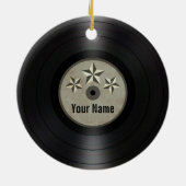灰色はパーソナライズなレコードのアルバムを主演します セラミックオーナメント (裏面)