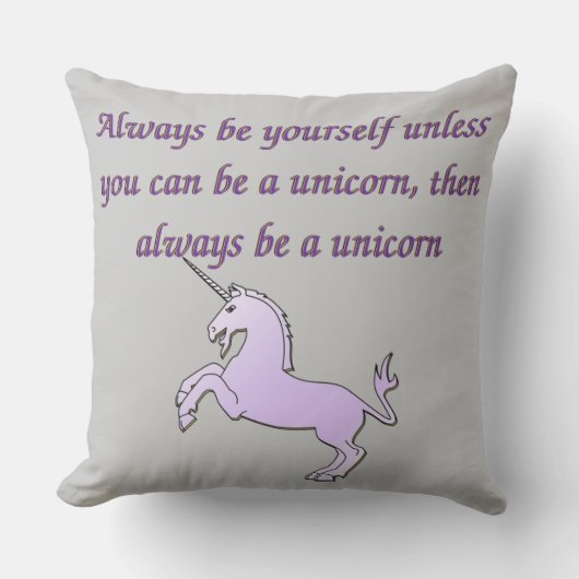 灰色はユニコーンの枕常にです クッション (正面)