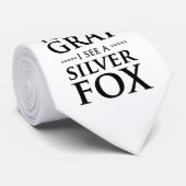灰色を、私見ます銀製キツネを見ます ネクタイ (ロール)