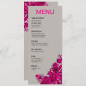 灰色アステカなペイズリーの夕食メニュー暗い赤紫色 メニュー (正面/裏面)