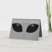 灰色エイリアンはおもしろいなクリスマスを注目します シーズンカード (正面)