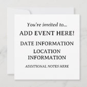 灰色エイリアン地球外顔フィルム枠 招待状 (裏面)