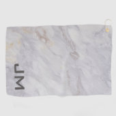 灰色エレガントとベージュの大理石デザイン ゴルフタオル (横)