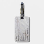 灰色エレガントとベージュの大理石デザイン ラゲッジタグ (裏面縦)