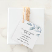 灰色エレガントの水色の葉。ボタニッ結婚クス フェイバータグ (インサイチュ)