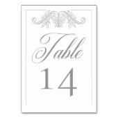 灰色エレガントの珍重の鳥の結婚紋章 テーブルナンバー (裏面)