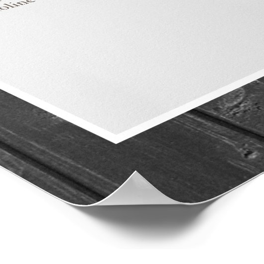 灰色エレガントの素朴なの結婚座席表ポスター ポスター (角)