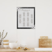 灰色エレガントの素朴なの結婚座席表ポスター ポスター (キッチン)