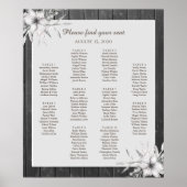 灰色エレガントの素朴なの結婚座席表ポスター ポスター (正面)