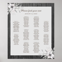 灰色エレガントの素朴なの結婚座席表ポスター ポスター