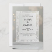 灰色エレガントの背景の上品な招待 招待状 (正面)