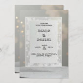 灰色エレガントの背景の上品な招待 招待状 (正面/裏面)