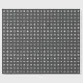 灰色エレガントの雪パターン（の模様が）ある片 ラッピングペーパー (フラット)