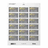 灰色エレガントの黄色の文字列の住所 シール (フルシート)