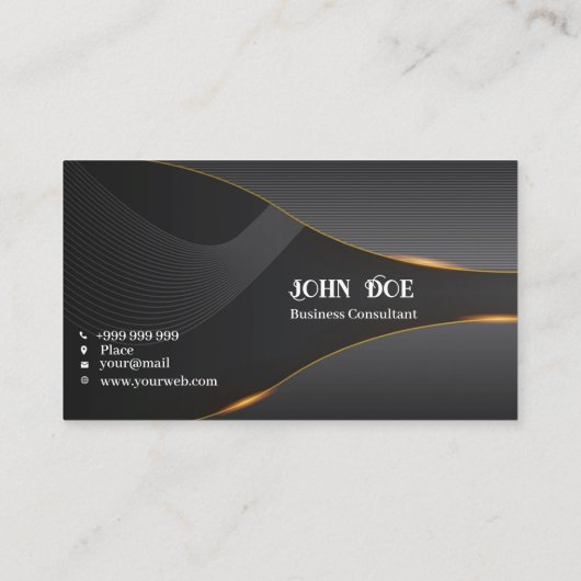 灰色エレガントの 名刺 (裏面)