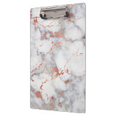 灰色エレガントバラ金ゴールド大理石パターン クリップボード (左)