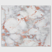 灰色エレガント大理石及びバラ金ゴールド効果 ラッピングペーパー (フラット)