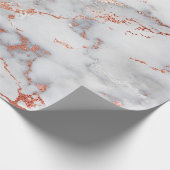 灰色エレガント大理石及びバラ金ゴールド効果 ラッピングペーパー (角)