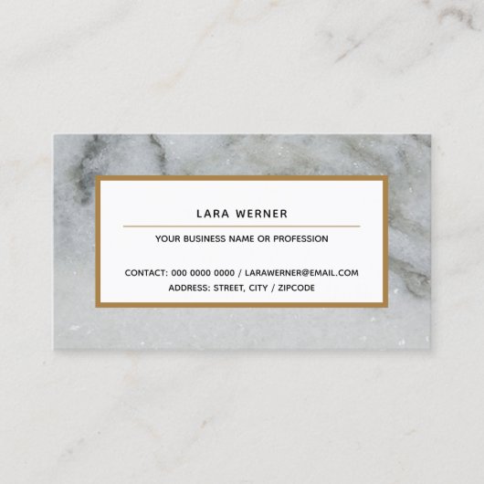 灰色エレガント大理石長方形プロフェッショナル 名刺 (正面)