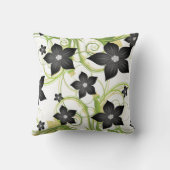 灰色エレガント炭フローラ装飾用クッション クッション (裏面)