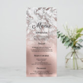 灰色エレガント白バラ金ゴールド大理石のメ結婚ニュー プログラム (スタンド正面)