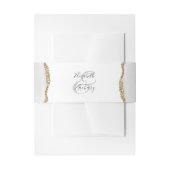 灰色エレガント白金ゴールドアガ結婚ート 招待状ベリーバンド (正面例)