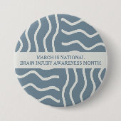灰色エレガント脳損傷認識度月 缶バッジ (正面)