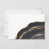 灰色エレガント金ゴールドagate RSVPカード (裏面)