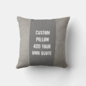 灰色カスタムの引用文に自分の枕を追加ストライプする クッション (裏面)