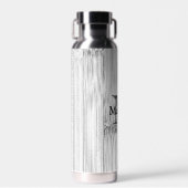 灰色カッコいい竹木材プリントモノグラム ウォーターボトル (正面)