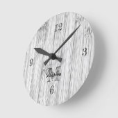 灰色カッコいい竹木材プリントモノグラム スクエア壁時計 (傾斜)