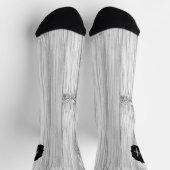 灰色カッコいい竹木材プリントモノグラム ソックス (上部)