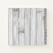 灰色カッコいい竹木材プリントモノグラム ノートブック (裏面)