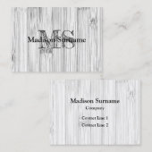 灰色カッコいい竹木材プリントモノグラム 名刺 (正面/裏面)