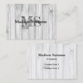 灰色カッコいい竹木材プリントモノグラム 名刺