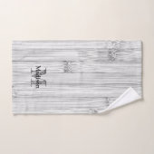 灰色カッコいい竹材プリントモノグラムバスタオルSe バスタオルセット (ハンドタオル)