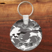灰色カモフラージパターン キーホルダー (正面)