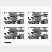 灰色カモフラージパターン 長方形シール (シート)