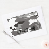 灰色カモフラージパターン 長方形シール (封筒)