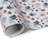 灰色カラフルの果実、ティーポット、カップ ラッピングペーパー (ロールコーナー)